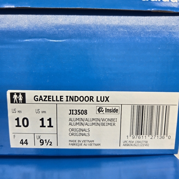New adidas Gazelle Indoor Luxe Pack Alumina Men's Shoes Size 10 - Picture 8 of 8